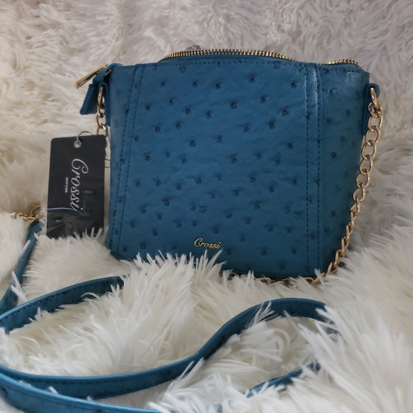 Crossi New York Bow Accent Handbag/Purse Gold Chain Strap Detail Brand NEW - Picture 3 of 3